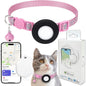 GPS Tracker for Cats, Mini GPS Pet Tracker with Collar, IPX8 Waterproof Cat Trackers Collar,No Monthly Fee,Work with Apple Find My(iOS Only),Smart Trackers for Pets-Pink-5