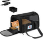 Cat Carrier Soft for Pets Up to 15 Lbs, Cat Travel Bag with Padded Shoulder Strap and Detachable Cat Food Bowl, Pet Dog Carriers for Small Dogs Travel Puppy Carry Airline Approved, Black