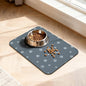 Dog Food Mat, Diatom Ooze Cat Water Mats Non Slip for Floors Waterproof and Water Absorption, Easy to Clean-Dog Paw(12" H*15.5" L)