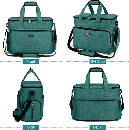 BAGLHER Dog Travel Bag, Airline Approved Pet Tote Organizer with Multi-Function Pockets, 2 X Food Storage Containers and 2 X Collapsible Bowls, Perfect Weekend Pet Travel Set for Dog, Cat Green