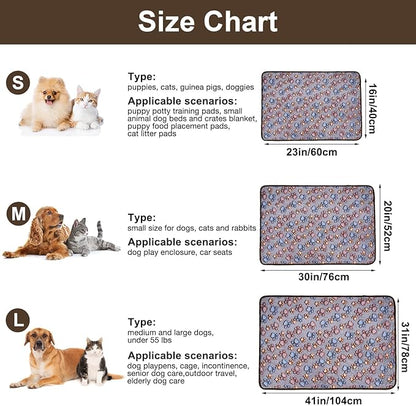 Dono 1 Pack 3 Dog Blankets for Small Dogs, Soft Fluffy Paw Print Pattern Fleece Pet Blanket Warm Sleep Mat, Puppy Kitten Blanket Doggy Mat for Dog Cat Kitten Doggy -23 * 16in (L(41 * 31"), Bone-2)