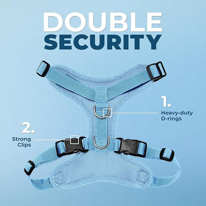 Voyager Step-in Pet Harness - All Weather Mesh, Adjustable Step in Harness for Cats and Dogs by Best Pet Supplies - Baby Blue, M