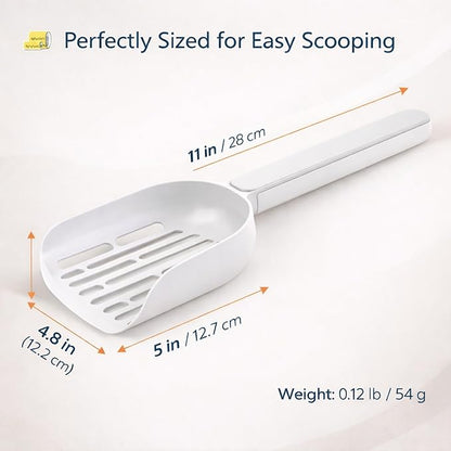 Cat Poop Scooper Cleaning Shovel, Plastic Candy Color Shovel, Ergonomic Pet Cleaning Tool, Litter Box Scooper, Large Cat Litter Scoop. (White)