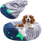 Glow in The Dark Dog Bed Cover - Replacement Washable Protector with Gray Star Pattern & Elastic Edges for Small & Medium Beds, 20" x 9.8"