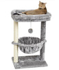 SYANDLVY Small Cat Tree for Indoor Cats, Activity Cat Tower with Scratching Post for Kittens, Cat Bed & Furniture with Basket & Hanging Ball for Play Rest