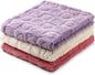 Tegeme 3 Pcs Small Dog Blanket 280 GSM Washable Pet Bed Cover Soft Fluffy Puppy Blanket 3D Textured Heart Checkered Pattern Fleece Soft Cat Plush Pet Throws for Kitten Doggy(Classic Colors,30"×40")