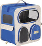 Pet Backpack Carrier, Portable and Ventilated, Nylon Dogs Cats and Small Animals Travel Bag 14.96", (Dark Blue, 1 Pcs), Intended for Hiking/Camping/Traveling