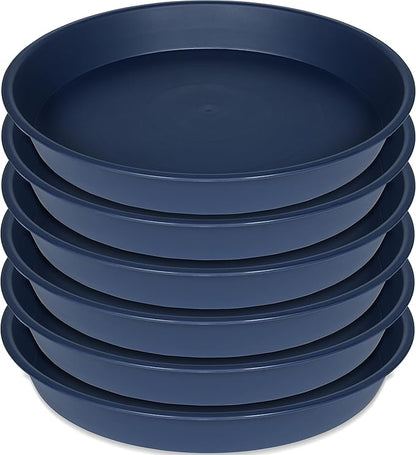6 Pack of 8 inch Plant Saucer Blue, Plastic Plant Water Tray 8 inch Round, Flower Plant Saucers for Indoors, Dlant Dishes Saucer for Planter 7"/8" (8", Blue)