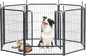 Dog Playpen,32/40/45 Inch Height in Heavy Duty, Folding Indoor Outdoor Anti-Rust Dog Exercise Fence, Portable Pet Playpen with Door for Large Medium Small Dogs and Pet (8 Panels, 32 Inch) Silver