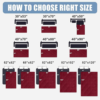 Smiry Waterproof Dog Bed Cover Blanket 30x70, Soft Reversible Pet Blanket, Washable Leakproof Cats Dogs Couch Cover for Sofa, Couch, Furniture, Wine Red/Beige