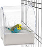 Coloch Hanging Bird Bath for Cage, Clear Bird Bathtub with Bottom Drawer 3 in 1 Multifunction Bird Bath/Bowl/House Bird Cage Accessory for Small to Medium Birds, Parrot, Cockatiel, Finch, Lovebird