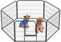 BestPet | Dog Playpen | 24 Inch, 6 Panels | Heavy Duty Metal Pet Exercise Pen | Indoor Outdoor Fence Panels | Rust-Resistant, Removable, Tool-Free Setup | Anti-Skid, Expandable Design