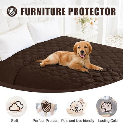 Smiry Waterproof Dog Bed Cover Blanket 40x50, Soft Reversible Pet Blanket, Washable Leakproof Cats Dogs Couch Cover for Sofa, Couch, Furniture, Chocolate/Chocolate