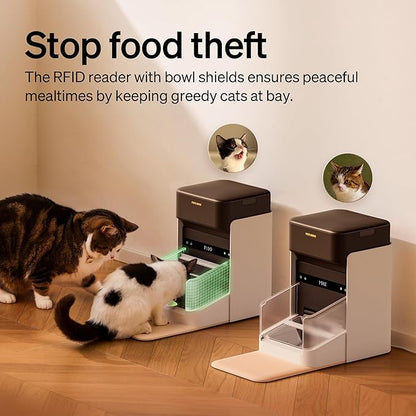PETLIBRO RFID Automatic Cat Feeder, Collar Tag Activated Personal Meals, 5G Wi-Fi Multiple Cats Feeder for 3 Cats, App Control Cat Food Dispenser for Pets with Different Diets