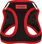 Best Pet Supplies - All Weather Mesh/Plush, Reflective, No Pull Harness for Small, Medium Dogs, Cats - Secure with Hook & Loop Fastener, Buckle, Double D-Rings - Black/Red Trim, S
