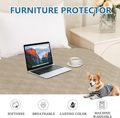 hyha Waterproof Dog Blanket, Reversible Pet Bed Blanket, Soft Sofa Couch Cover for Dogs Washable, Waterproof Pet Couch Covers for Sofa Puppy Cats Furniture Protector(40"x70", Taupe/Taupe)