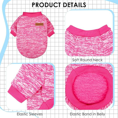 3 Pack Dog Sweaters for Small Dogs Girl Boy Winter Fleece Clothes Warm Soft Dog Sweatshirt Outfit for Dogs Cats Pet Apparel (Rose+Light Blue+Purple, XX-Small)