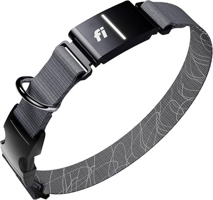 New Fi Series 3+ Smart Dog Tracker Collar [6 Month Membership Included] GPS Tracker for Dogs with Health & Behavior Monitoring, Escape Alerts, Waterproof, LED, Apple Watch Compatible (Gray, X-Large)