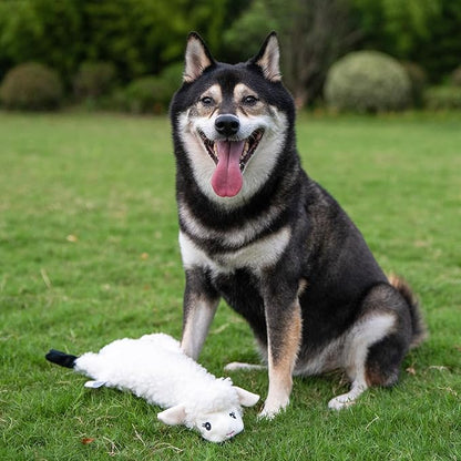 Best Pet Supplies Squeaky Dog Toys with Soft Durable Fabric for Small, Medium and Large Pets Interactive Toy for Indoor Play, Supports Active Biting and Play - Sheep, Small