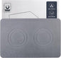 Home Dog Cat Bowl Stone Mat–Natural Diatomite Stone Pet Bowls Mat, Pet Feeding Mat, Modern and Stylish Pet Feeding Station–Non-Slip, Quick Drying Mat,Dog Food Water Bowls Mat Deep Grey