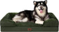 EHEYCIGA Orthopedic XL Dog Beds, Waterproof Memory Foam Dog Bed for Extra Large Dogs, Non-Slip Bottom and Egg-Crate Foam Big Pet Couch Bed with Washable Removable Cover, Dark Green