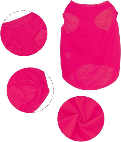4 Pcs Cat Shirts Solid Color Dog Clothes Summer Sleeveless Pet T Shirts for Small Pet Dogs Cat (Black,Pink,Grey,Rose red, X-Large)