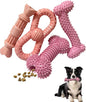 4 Pack Teething Toys Dog Durable Chew Toys Soft Rubber Toy Dog Teeth Cleaning Toothbrush Toy Cute Interactive Toys for Medium Large Breed(Medium,Pink)