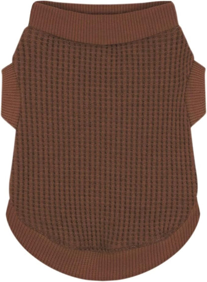 Cozy and Functional Dog Shirts for Small Puppies: Stretchable Brown Attire with Easy-On Design, Ideal for Chihuahuas and Yorkies - Enhance Comfort and Playfulness on Chill Days Medium
