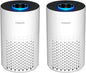 2 Pack Air Purifiers for Bedroom Home, Cobectal Air Cleaner with H14 True HEPA 3-in-1 Filter for Room up to 1050 ft², Sleep Mode & Aroma Function, Portable Air Purifiers for Office, Dorm, RVs, White