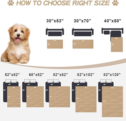 Smiry Waterproof Dog Bed Cover Blanket 82x82, Soft Reversible Pet Blanket, Washable Leakproof Cats Dogs Couch Cover for Sofa, Couch, Furniture, Camel/Beige