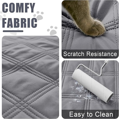 Smiry Waterproof Dog Bed Cover Blanket 30x53, Soft Reversible Pet Blanket, Washable Leakproof Cats Dogs Couch Cover for Sofa, Couch, Furniture, Grey/Dark Grey