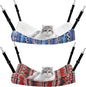 Jetec 2 Pack Cat Hammock for Cage, Catio Accessories Reversible Soft Cats Bed with Adjustable Straps and Hooks Double-Sided Linen and Fleece Hanging Hammock for Cats, Kitten(Ethnic Pattern,M)