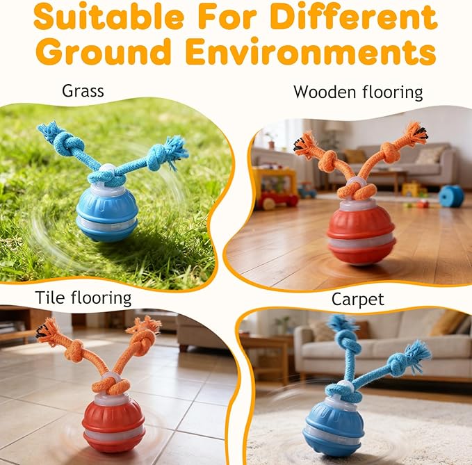 Interactive Dog Toys,Upgraded Motion Activated Rolling Dog Ball Toy for Small/Medium Dogs,Smart Automatic Rolling Toy with USB Rechargeable,Interactive Dog Balls(2PCS)