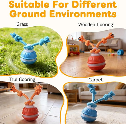 Interactive Dog Toys,Upgraded Motion Activated Rolling Dog Ball Toy for Small/Medium Dogs,Smart Automatic Rolling Toy with USB Rechargeable,Interactive Dog Balls(Orange)