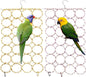 BNOSDM 2 Packs Bird Hemp Rope Net Swing Climbing Rope Net for Birds Parrot Ladder Macaw Hanging Hammock Activity Toy for Rats Parakeet Cockatiel Cockatoo Conure African Grey Budgie