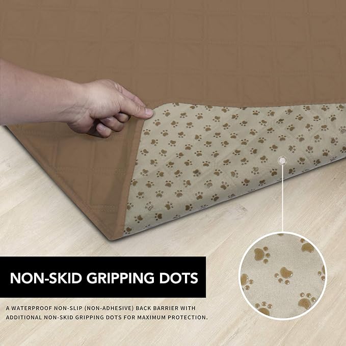 Easy-Going 100% Waterproof Dog Bed Cover, Non-Slip Pet Blanket for Furniture, Washable Couch Cover, Repleasement Sofa Cover (68X82 in,Camel)
