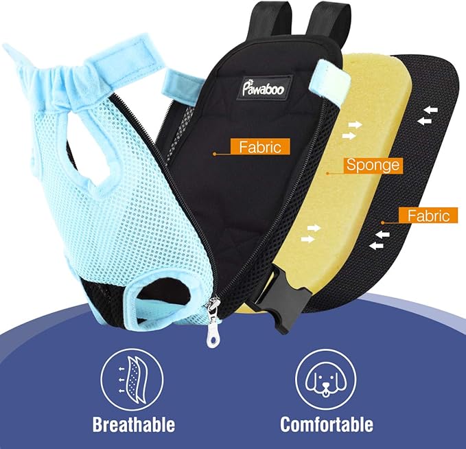 Pawaboo Adjustable Dog Carrier Purses, Pet Front Cat Travel Bag Dog Carrier Purses for Traveling Hiking Camping, Legs Out, Easy-Fit for Small Medium Dogs, XL, Blue
