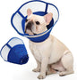 Allroaring Dog Cone Collar, Soft Dog Cones for Medium Dogs After Surgery, Adjustable Pet Cone for Dogs to Stop Licking, Breathable Doggie Elizabethan Collar for Wound Care Spay Neuter, Blue M