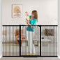 Fairy Baby 40.5" Extra Tall Baby Gate for Stairs, 65.8"-72.2" Extra Wide Long Dog Pet Gate Indoor for House, Safety Child Toddler Gate, Metal Auto Close Doggie Puppy Gates Barrier for Doorway, Black