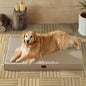 BFPETHOME Outdoor Dog Bed for Large Dogs, Waterproof, Orthopedic with Removable Washable Cover, Egg Crate Foam Mat (36 x 27in, Beige)