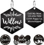 Ultra Joys Stainless Steel Pet ID Tag Dog Name Tags Personalized Front and Back Engraving, Customized Dog Tags and Cat Tag, Optional Engraved on Both Sides, Hexagon Tag with Vine Design, Large
