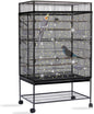Daoeny Bird Cage Seed Catcher, Large Bird Cage Cover, Adjustable Soft Airy Nylon Mesh Net, Birdcage Cover Skirt Seed Guard for Parrot Parakeet Macaw African Round Square Cages (Black, Sequins Star)