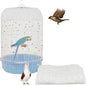 Bird Cage Seed Catcher, 45-90'' Adjustable Bird Cage Cover, Universal Nylon Bird Cage Mesh Net, Bird Cage Skirt Guard Accessories for Parrot Parakeet Macaw Round Square Cage (White)