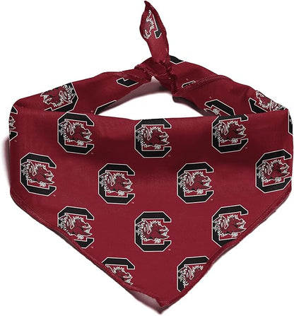 South Carolina Gamecocks Officially Licensed Bandana for Dogs and Cats | Fits Pets Great Gift Idea | Easy-to-Tie (Large, 28")