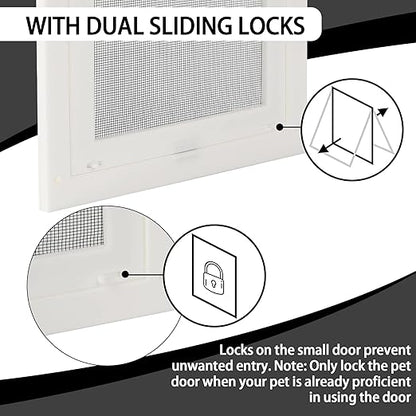 20-Pack Disposable Litter Box Waste Receptacles Compatible with Littermaid Waste Receptacles, and 7.87" x 9.84" Pet Screen Door Flap Compatible with Doggy Fits Dogs & Cats Under 30 Lbs