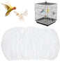 Bird Cage Seed Catcher, Mesh Net Cover Guard Soft Airy Cage Net Stretchy Skirt for Parrot Enclosures Round Square Cages(White