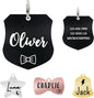 Ultra Joys Cat ID Tag Personalized Pet Tags, Durable Stainless Steel Small Pet Mini Dog Cat Tag Lightweight - Shield Tag in Black