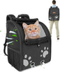 Cat Carrier Backpacks for Kitty Small Dog up to 15 lbs, Lightweight and Foldable Dog Backpack Carrier with Breathable mesh for Travel, Walking, Hiking, Camping and Vet (Black)