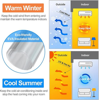 RELIANCER Magnetic Thermal Insulated Door Curtain,Waterproof EVA Door Cover,Fit Doors Size Up to 30"x78",Temperature Protection Insulated Doorway Curtain Partition,Patio Self-Closing Doors Net Screen