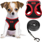 YIMEIS Dog Harness and Leash Set, No Pull Soft Mesh Pet Harness, Reflective Adjustable Puppy Vest for Small Medium Large Dogs, Cats (Black & red 01, Medium (Pack of 1)